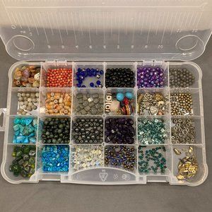 Lot of bead supplies for jewelry making.